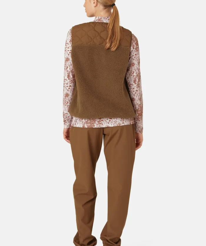 Women Ilse Jacobsen Quilt Fleece Vest 8211 Walnut