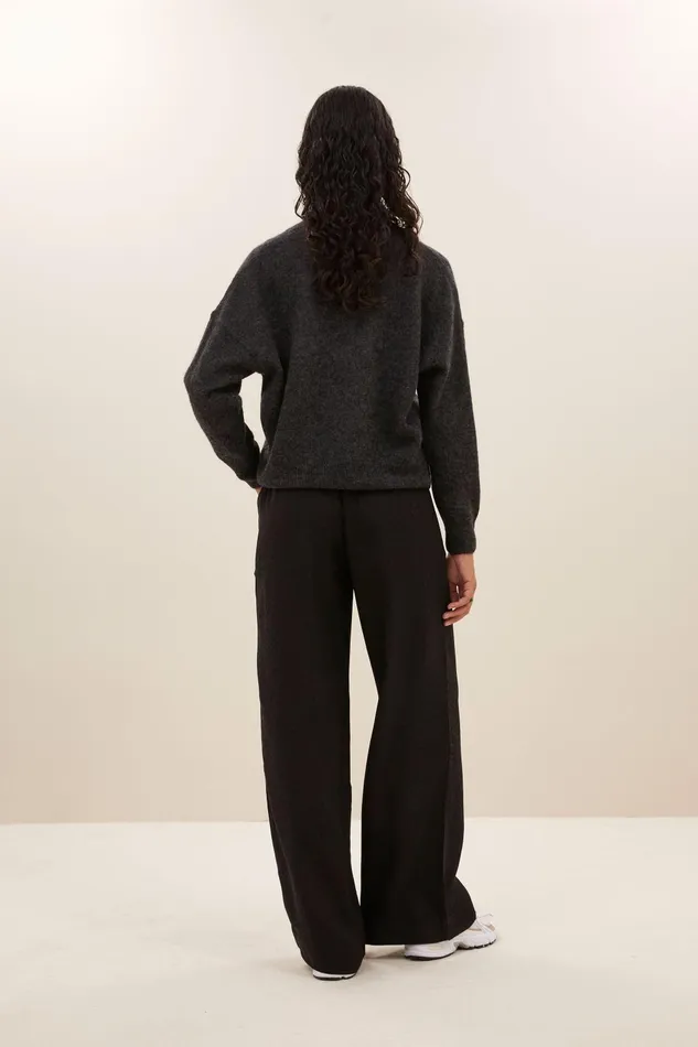 Women Izzy Pullover Dark Grey Melee Bybar Pullovers