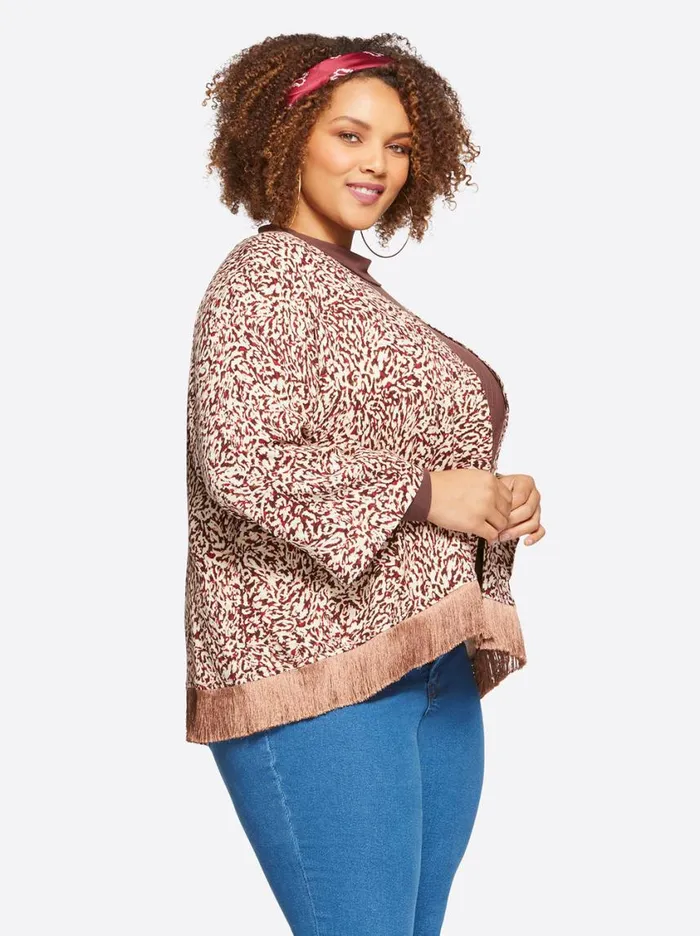 Women Jackets Blazers and Kimonos Jessica Simpson Anya Cropped Duster In Camo Leopard