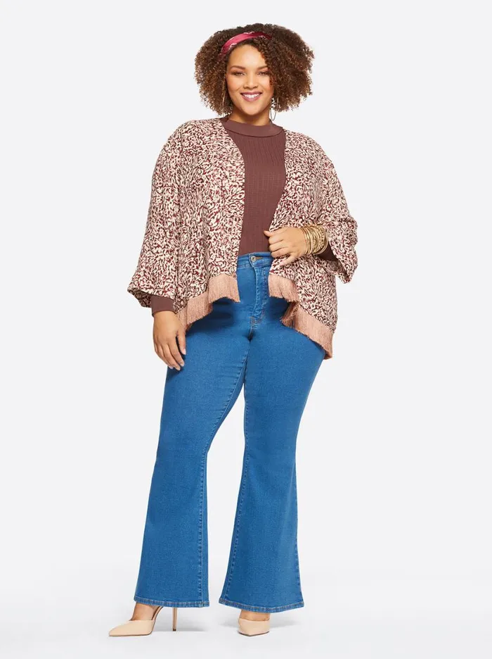 Women Jackets Blazers and Kimonos Jessica Simpson Anya Cropped Duster In Camo Leopard