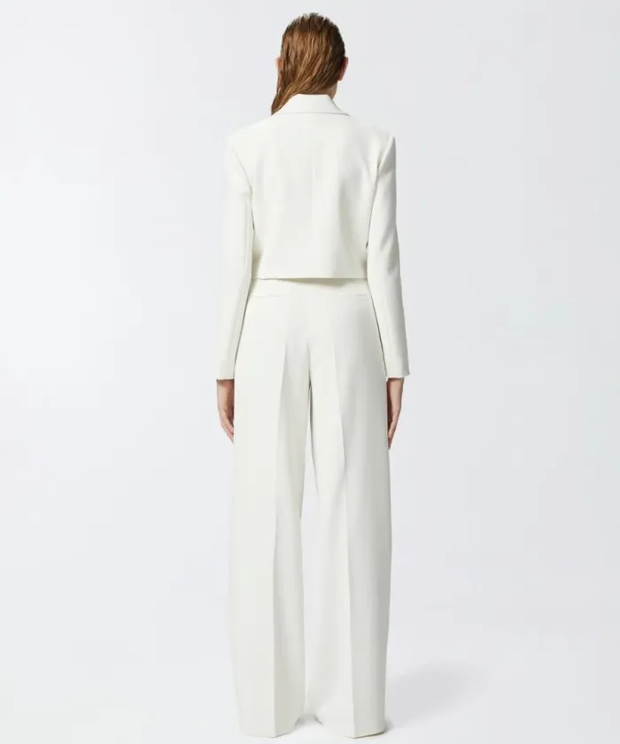 Women Jackets Pinko Short Jacket In Crpe Fabric With Zip Lily White