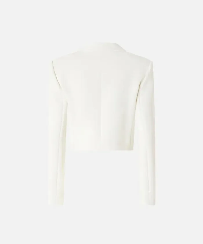 Women Jackets Pinko Short Jacket In Crpe Fabric With Zip Lily White