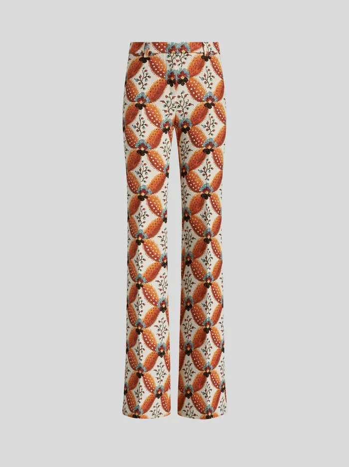 Women Jacquard Trousers With Geometric Design Etro Trousers