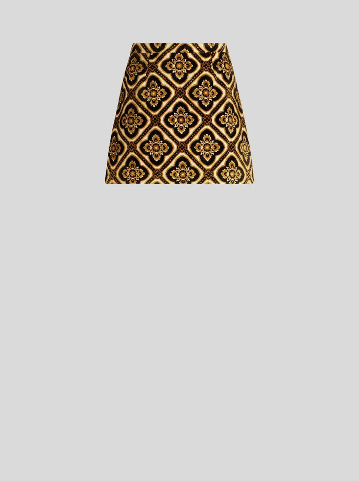 Women Jacquard Velvet Mini Skirt Etro Skirts