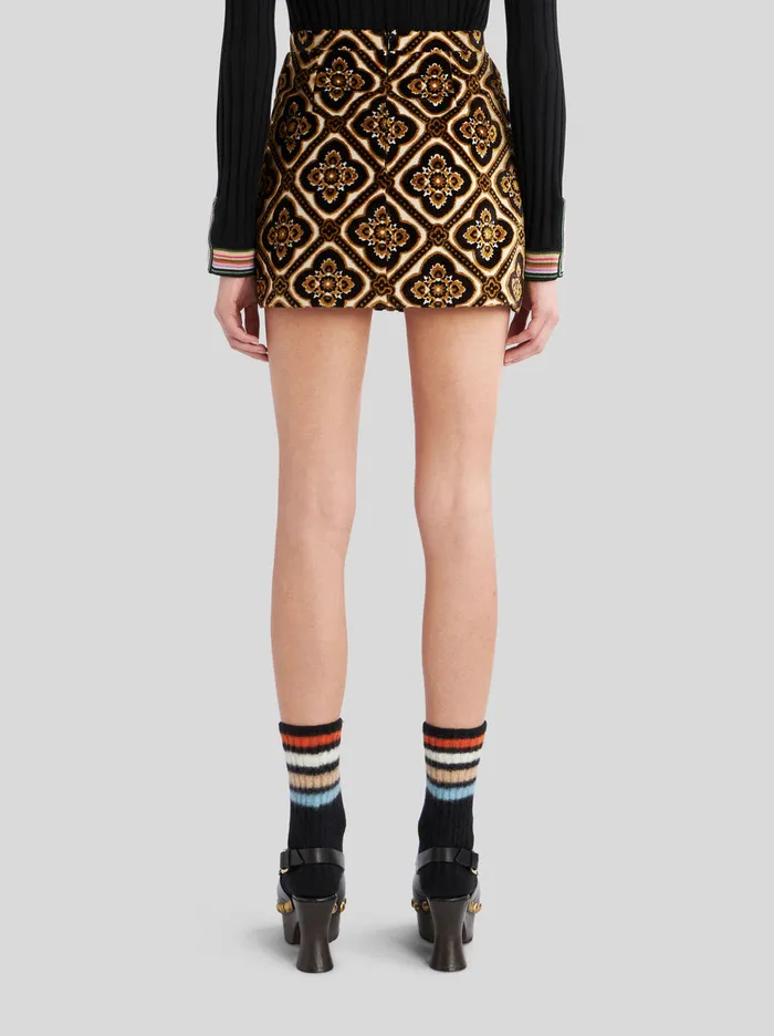 Women Jacquard Velvet Mini Skirt Etro Skirts