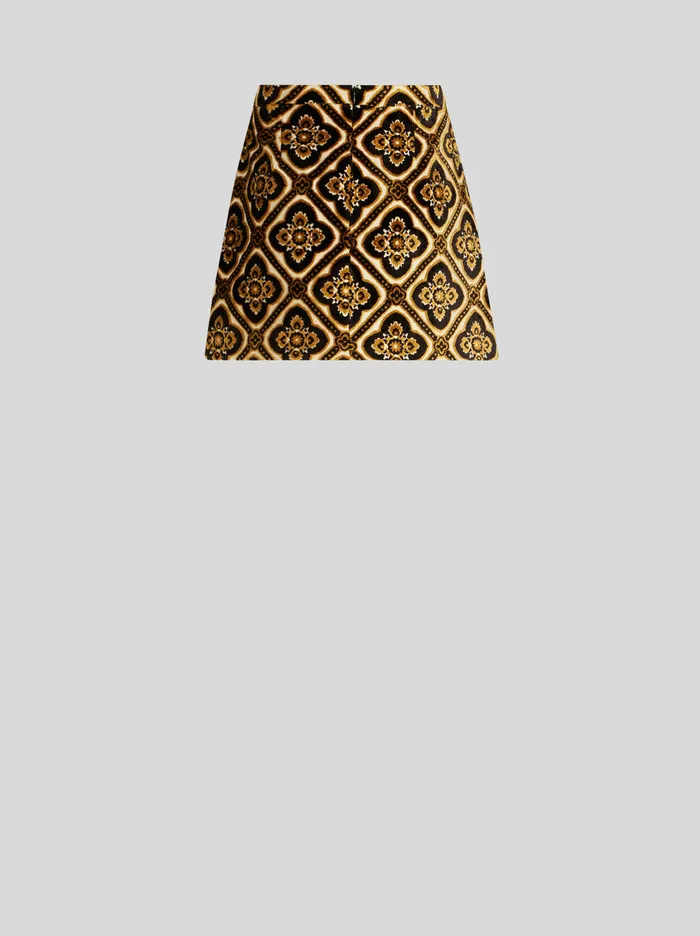 Women Jacquard Velvet Mini Skirt Etro Skirts