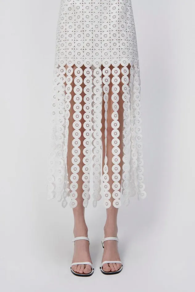 Women Jaycee Circle Lace Midi Dress White Jonathan Simkhai Dresses and Jumpsuits