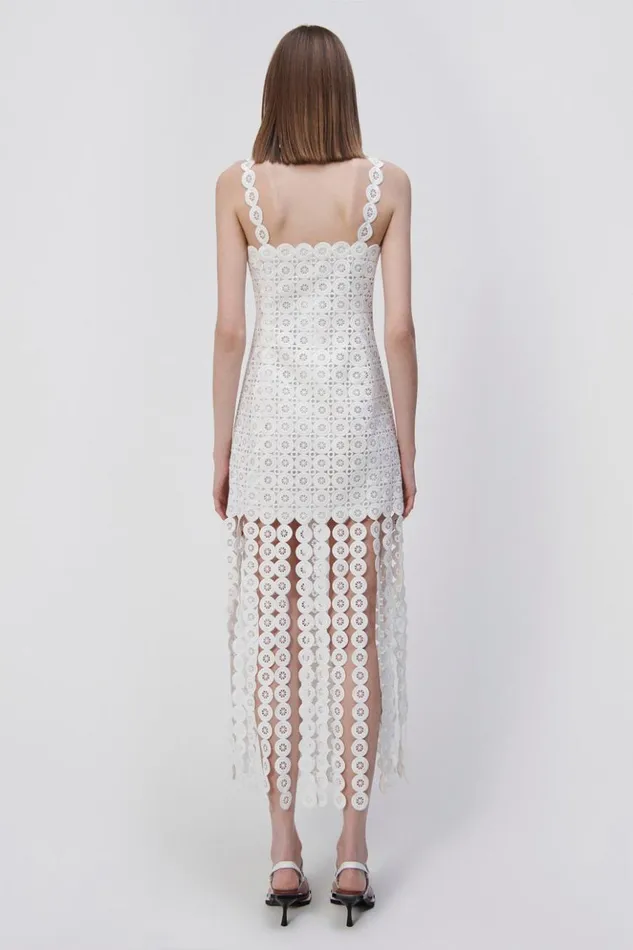 Women Jaycee Circle Lace Midi Dress White Jonathan Simkhai Dresses and Jumpsuits