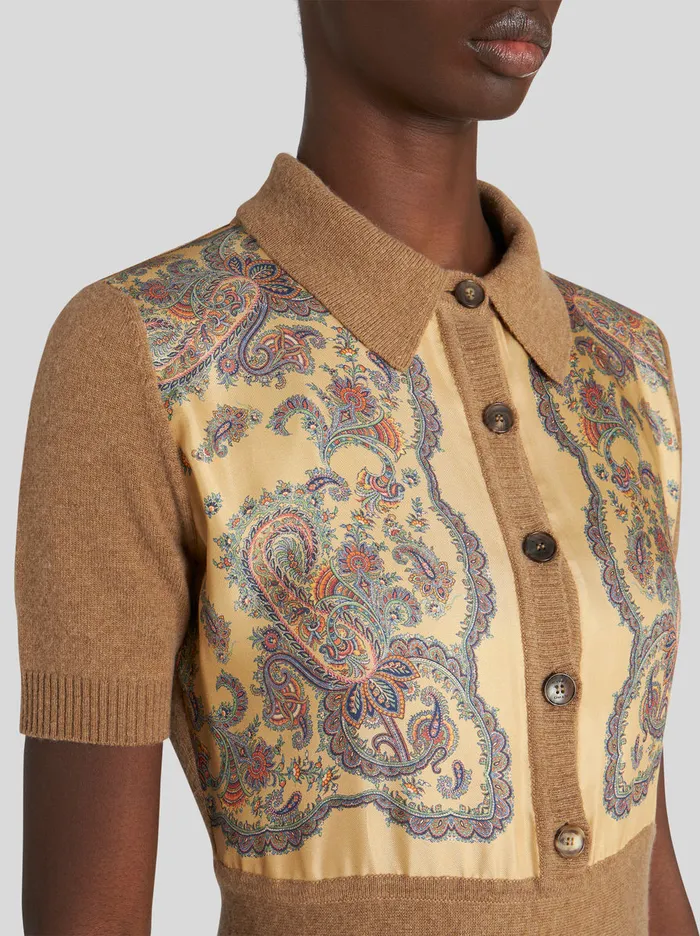 Women Jersey And Silk Polo Dress Etro Dresses