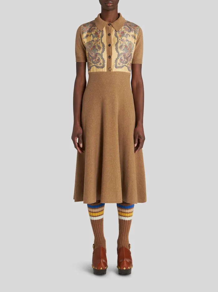 Women Jersey And Silk Polo Dress Etro Dresses