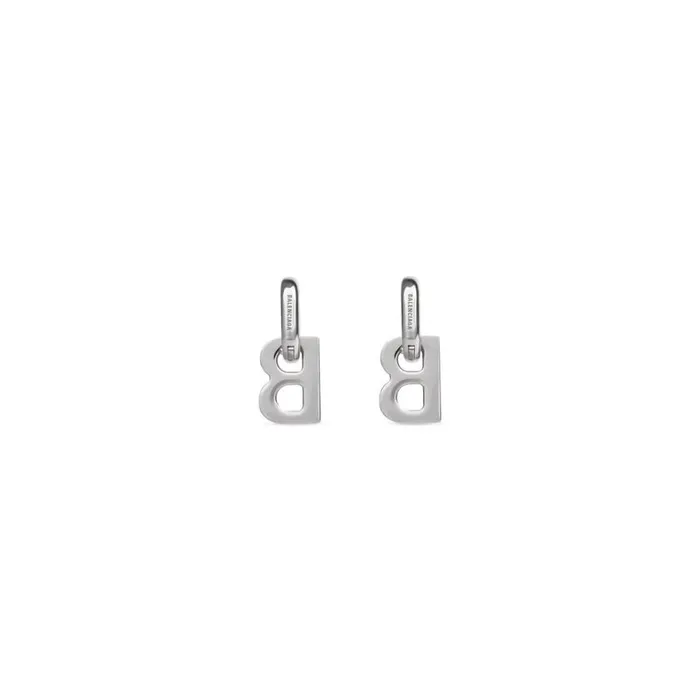 Women Jewellery Balenciaga B Chain Xs Earrings In Silver