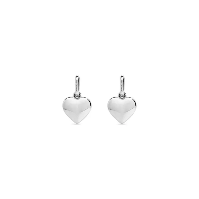 Women Jewellery Balenciaga Bb Icon Heart Earrings In Silver