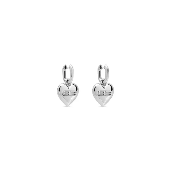 Women Jewellery Balenciaga Bb Icon Heart Earrings In Silver