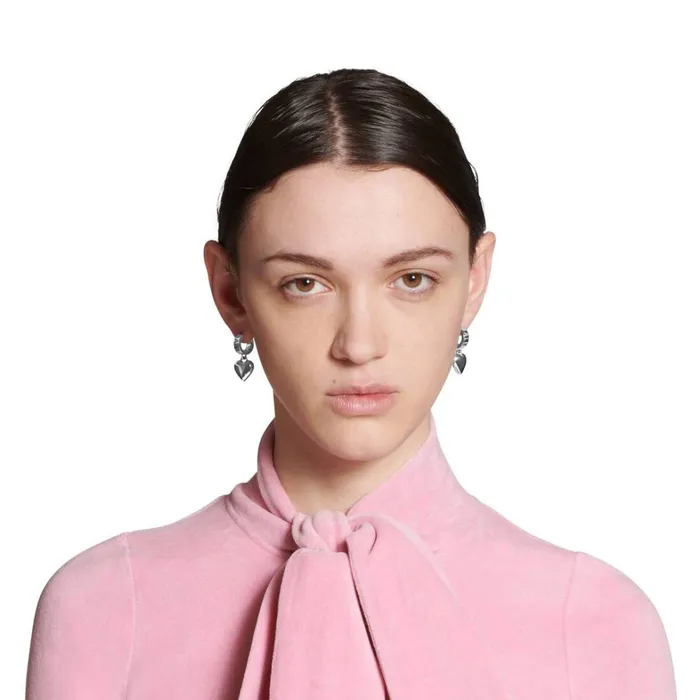 Women Jewellery Balenciaga Sharp Heart Earrings In Silver