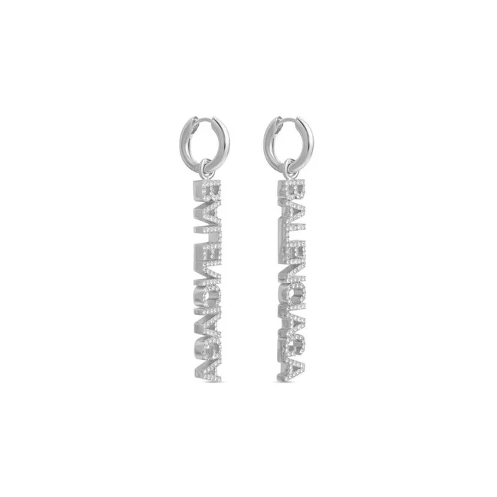 Women Jewellery Balenciaga Typo Mirror Earrings In Silver