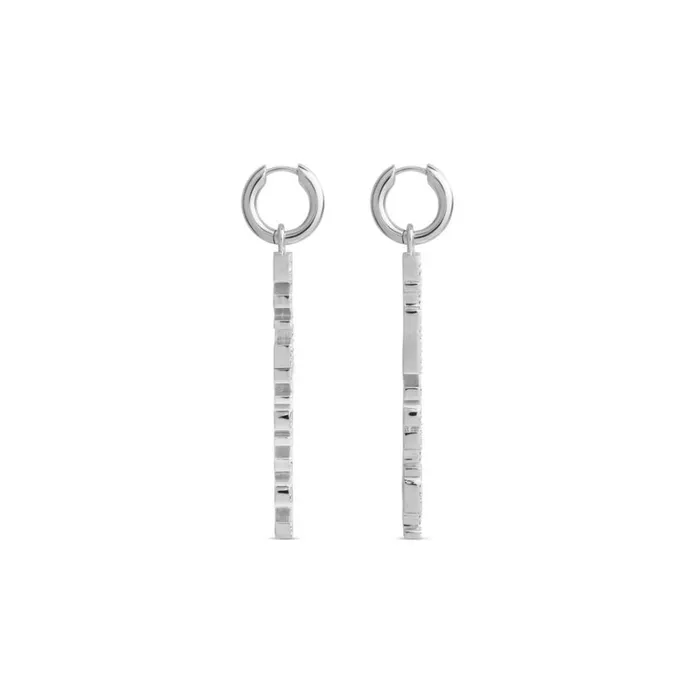 Women Jewellery Balenciaga Typo Mirror Earrings In Silver