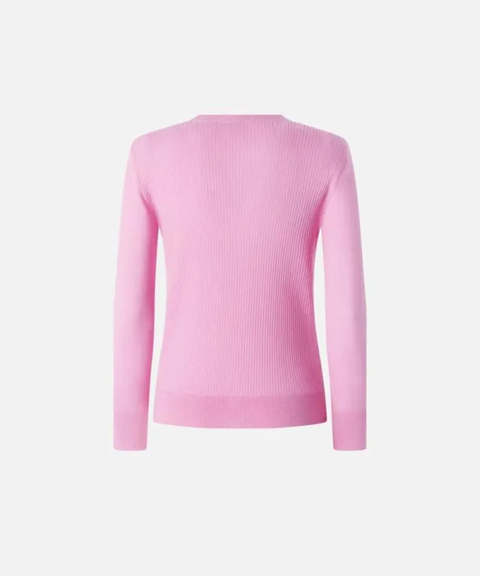Women Knitwear Pinko Slimfit Vneck Wool Cardigan Fuchsia Pink Women Knitwear Pinko Slimfit Vneck Wool Cardigan Fuchsia Pink