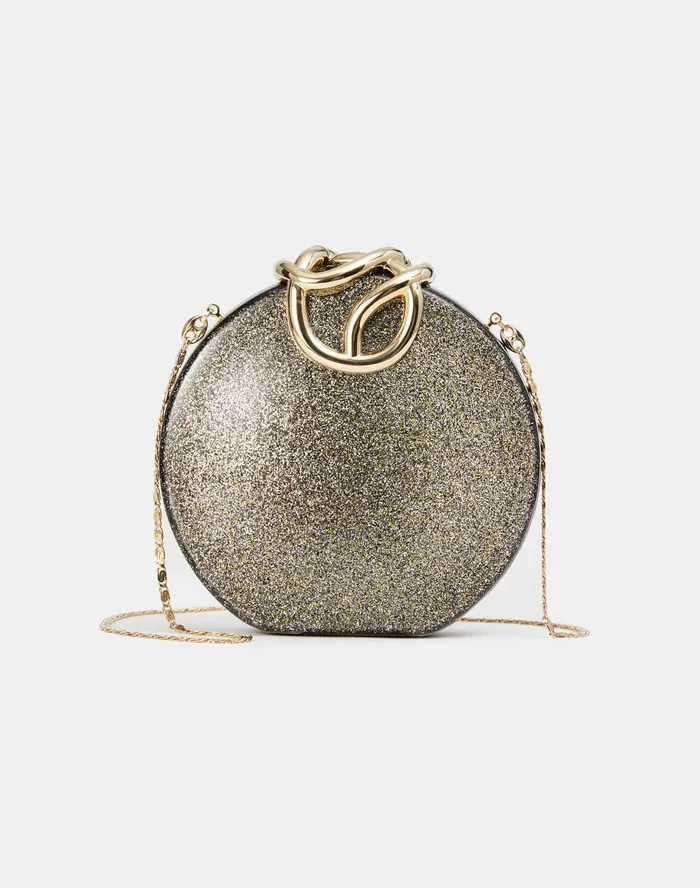 Women Lafayette 148 New York Bags Italian Infinity Knot Metallic Clutch Gold