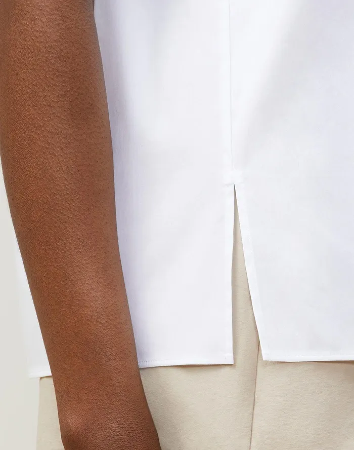 Women Lafayette 148 New York Blouses and Shirts Petite Siona Shirt In Italian Stretch Cotton White