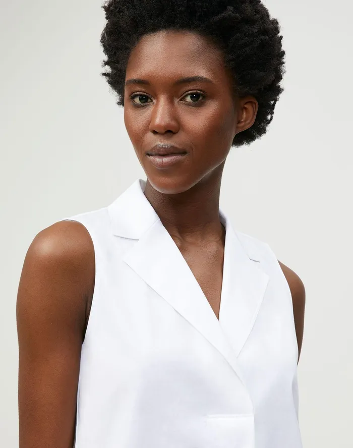Women Lafayette 148 New York Blouses and Shirts Siona Shirt In Italian Stretch Cotton White