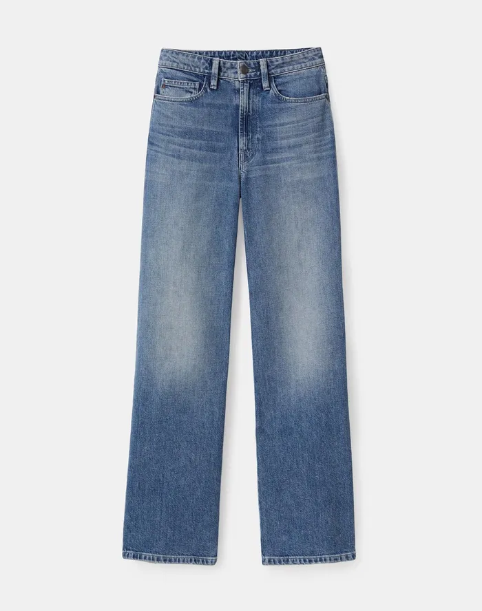 Women Lafayette 148 New York Denim L148 Authentic Denim Cropped Wyckoff WideLeg Jean Faded Skyline