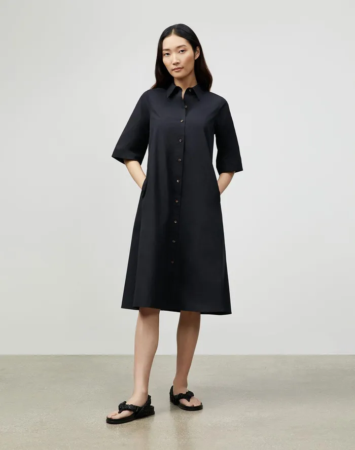 Women Lafayette 148 New York Dresses PlusSize Sedwick Shirtdress In Italian Sculpted Kindcotton Black Women Lafayette 148 New York Dresses PlusSize Sedwick Shirtdress In Italian Sculpted Kindcotton Black