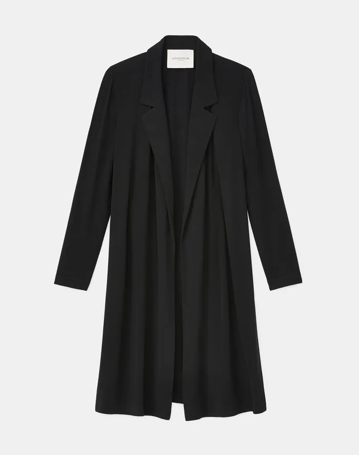 Women Lafayette 148 New York Jackets and Blazers Dover Jacket In Midweight Matte Jersey Black