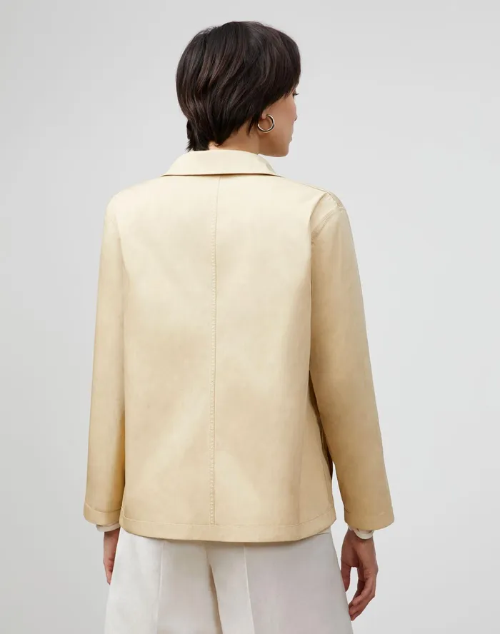 Women Lafayette 148 New York Jackets and Blazers Huntington Reversible Jacket In Eclipse Outerwear Creme Fraiche Stone