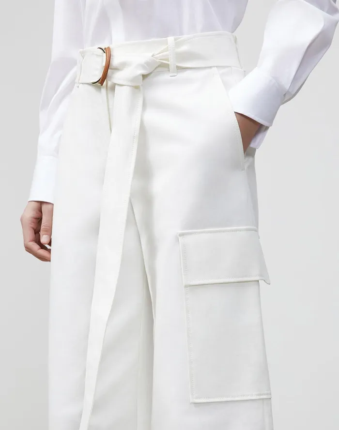 Women Lafayette 148 New York Pants and Shorts PlusSize Broadway Cargo Pant In Italian Techno Stretch Twill Sea Salt