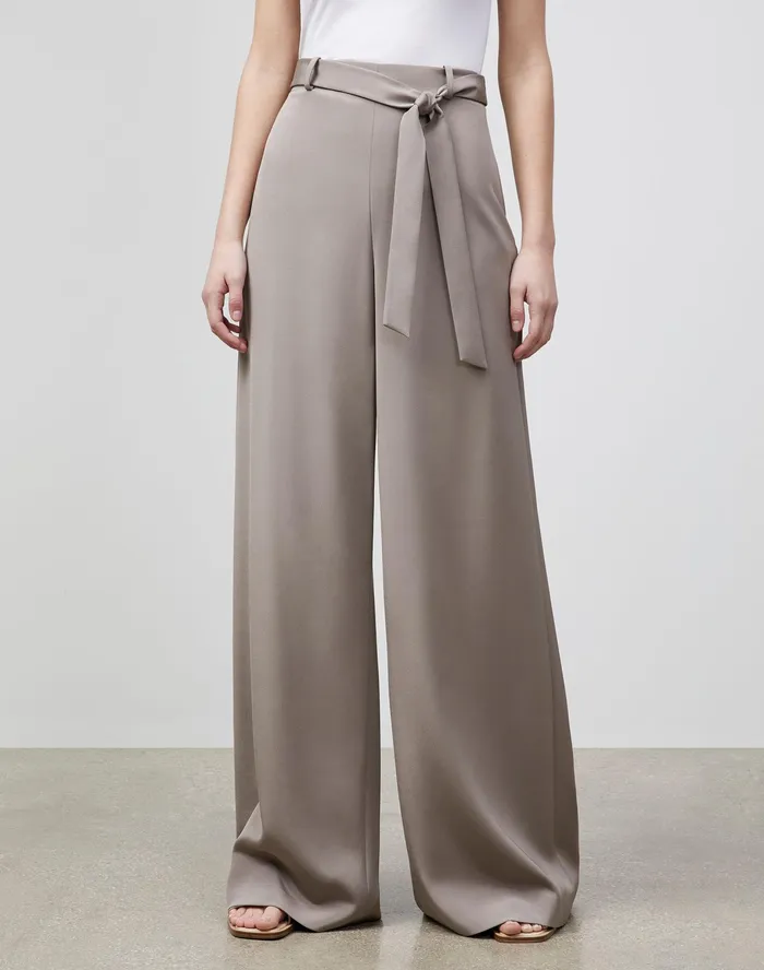 Women Lafayette 148 New York Pants and Shorts PlusSize Jackson WideLeg Pant In Luxe Stretch Crepe De Chine Mink Grey Women Lafayette 148 New York Pants and Shorts PlusSize Jackson WideLeg Pant In Luxe Stretch Crepe De Chine Mink Grey