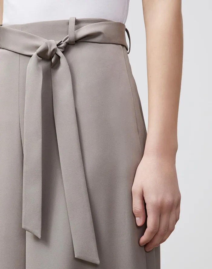 Women Lafayette 148 New York Pants and Shorts PlusSize Jackson WideLeg Pant In Luxe Stretch Crepe De Chine Mink Grey