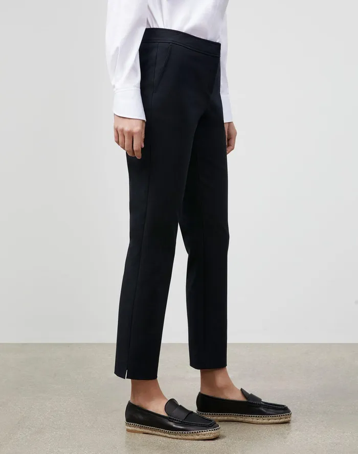 Women Lafayette 148 New York Pants and Shorts PlusSize Manhattan Slim Ankle Pant In Jodhpur Cloth Black