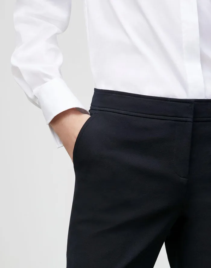 Women Lafayette 148 New York Pants and Shorts PlusSize Manhattan Slim Ankle Pant In Jodhpur Cloth Black