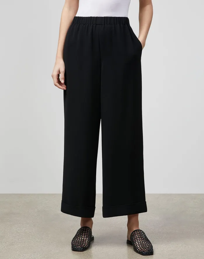 Women Lafayette 148 New York Pants and Shorts PlusSize Riverside Cuffed Ankle Pant In Finesse Crepe Black Women Lafayette 148 New York Pants and Shorts PlusSize Riverside Cuffed Ankle Pant In Finesse Crepe Black