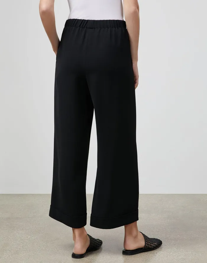 Women Lafayette 148 New York Pants and Shorts PlusSize Riverside Cuffed Ankle Pant In Finesse Crepe Black