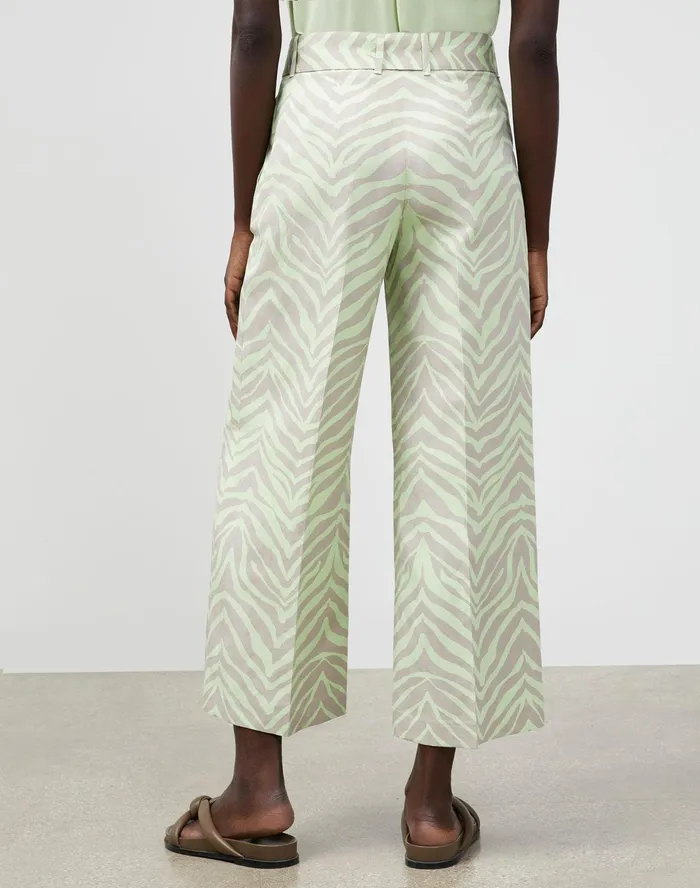 Women Lafayette 148 New York Pants and Shorts Rockefeller Pant In Zevron Print Coastal Cloth Key Lime Multi