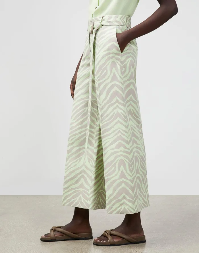 Women Lafayette 148 New York Pants and Shorts Rockefeller Pant In Zevron Print Coastal Cloth Key Lime Multi