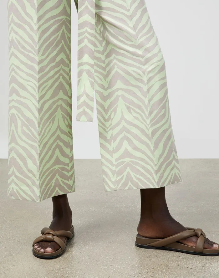 Women Lafayette 148 New York Pants and Shorts Rockefeller Pant In Zevron Print Coastal Cloth Key Lime Multi