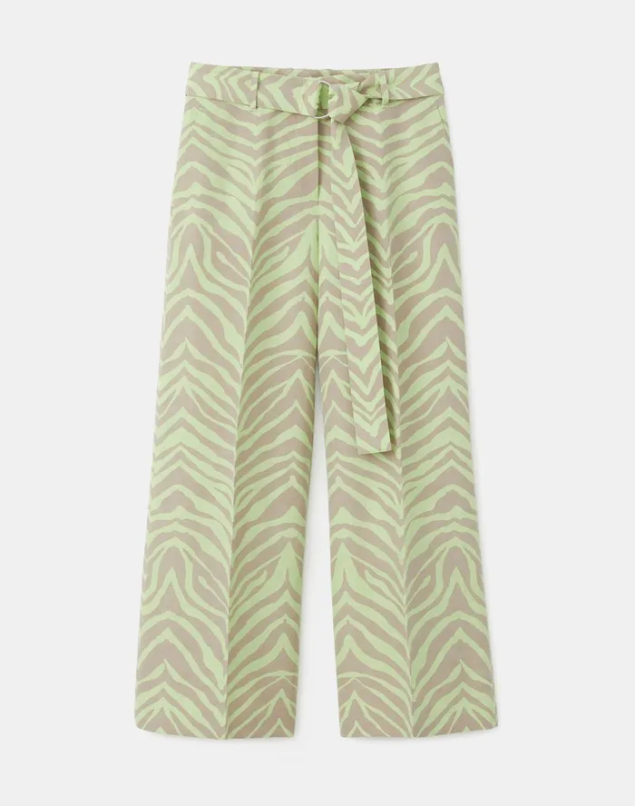 Women Lafayette 148 New York Pants and Shorts Rockefeller Pant In Zevron Print Coastal Cloth Key Lime Multi