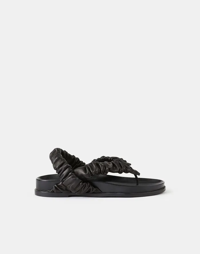 Women Lafayette 148 New York Sandals Helene Sandal In Nappa Leather Black