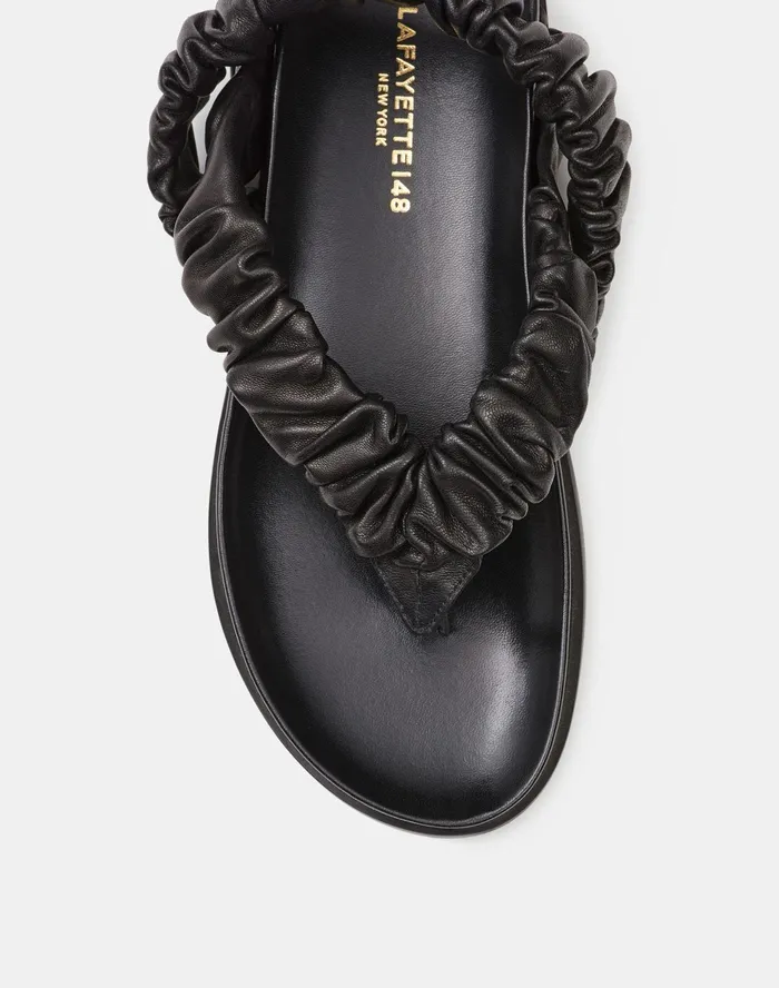 Women Lafayette 148 New York Sandals Helene Sandal In Nappa Leather Black