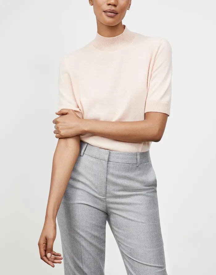 Women Lafayette 148 New York Sweaters KindCashmere Turtleneck Sweater Aura