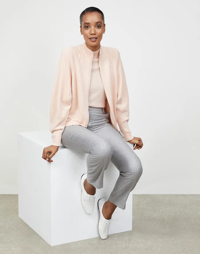 Women Lafayette 148 New York Sweaters KindCashmere Turtleneck Sweater Aura