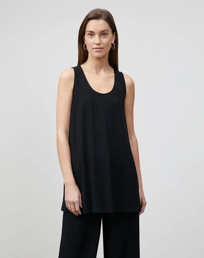Women Lafayette 148 New York Tops and Tees PlusSize Fielding Tank In Midweight Matte Jersey Black Women Lafayette 148 New York Tops and Tees PlusSize Fielding Tank In Midweight Matte Jersey Black