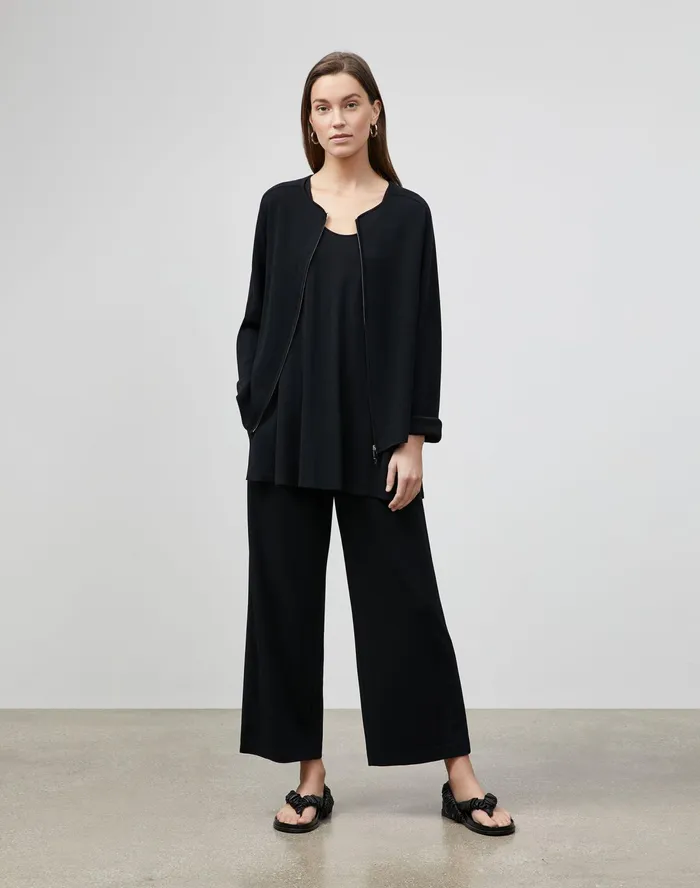 Women Lafayette 148 New York Tops and Tees PlusSize Fielding Tank In Midweight Matte Jersey Black