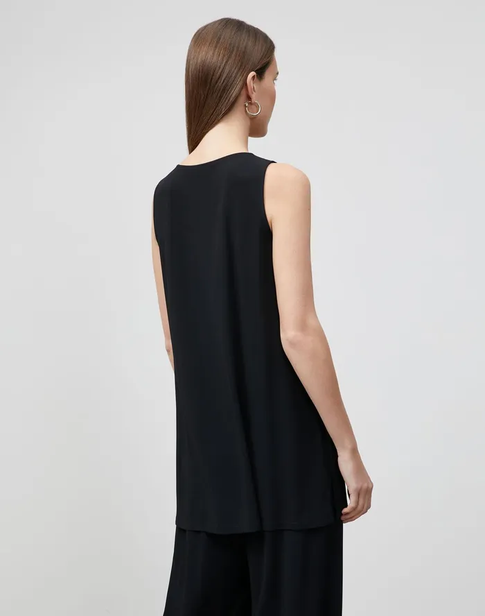 Women Lafayette 148 New York Tops and Tees PlusSize Fielding Tank In Midweight Matte Jersey Black