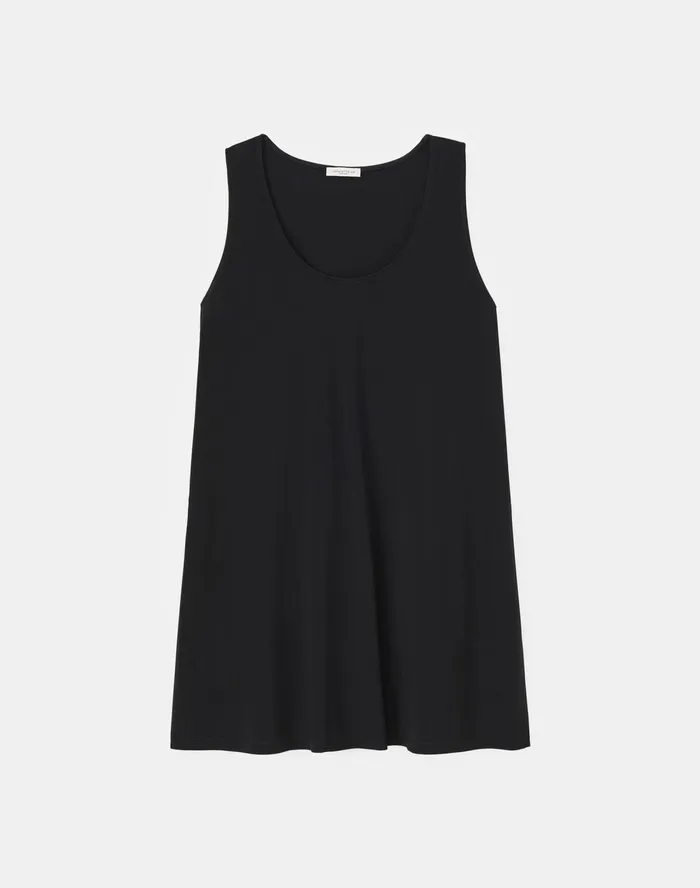 Women Lafayette 148 New York Tops and Tees PlusSize Fielding Tank In Midweight Matte Jersey Black