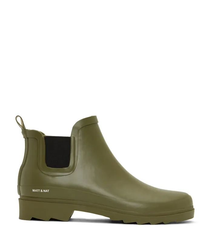 Women Lane Vegan Rain Boots Olive Matt and Nat Waterproof