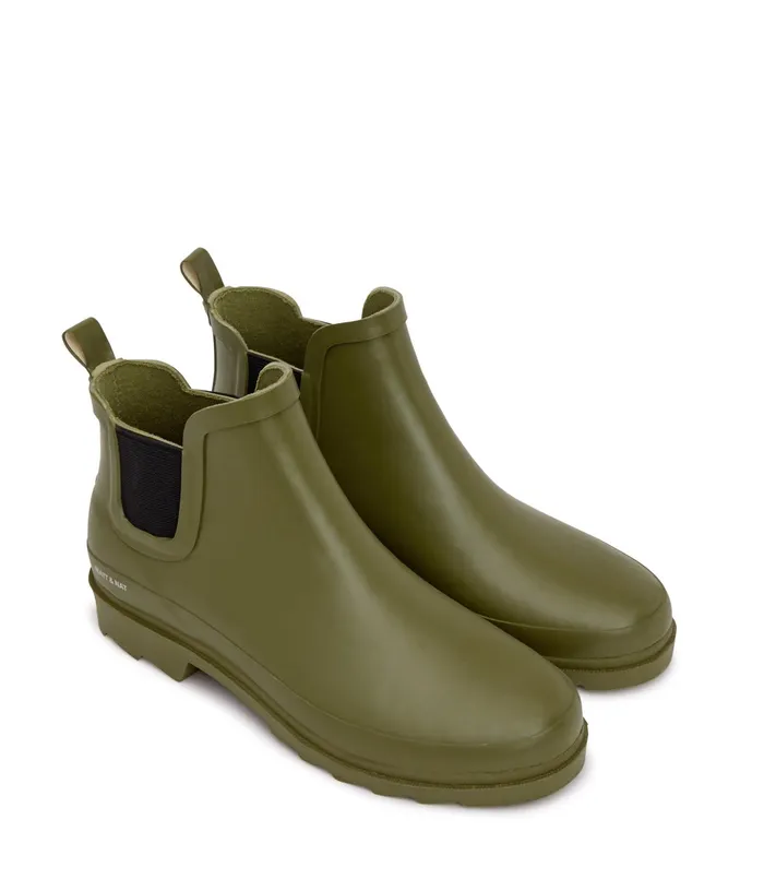 Women Lane Vegan Rain Boots Olive Matt and Nat Waterproof