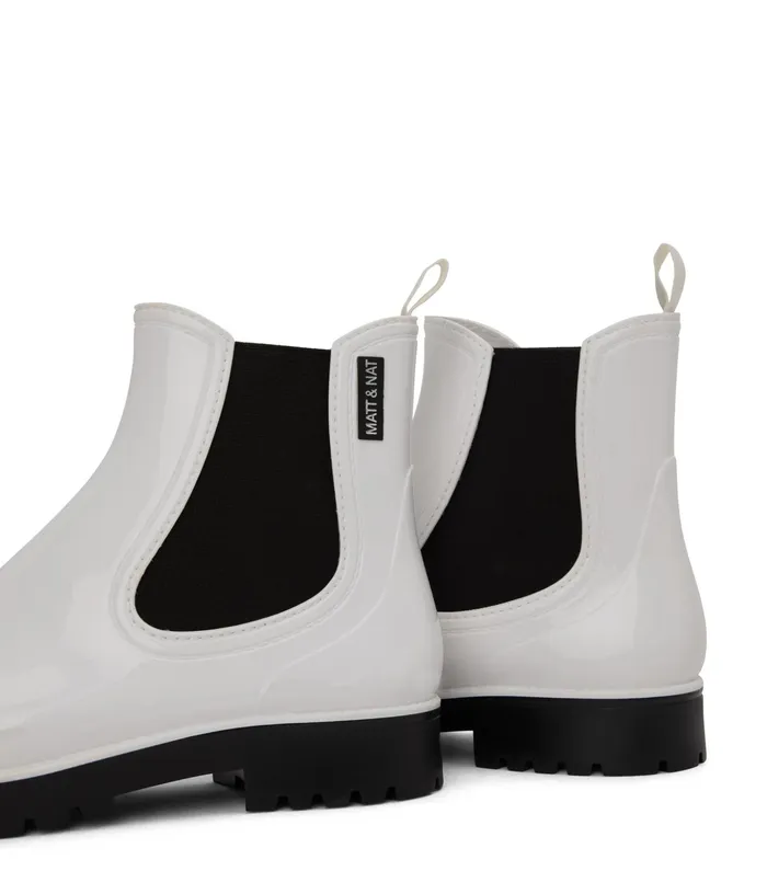 Women Laney Vegan Rain Boots White Matt and Nat Waterproof
